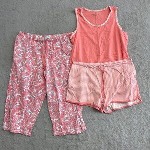 Carole Hochman Women's L 3-Piece Pajama Set 100% Cotton